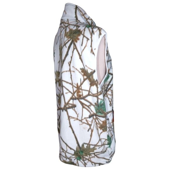 TRAIL CREST Womens M White Camo Fleece Full Zip Vest Hunting Hiking - Picture 5 of 14